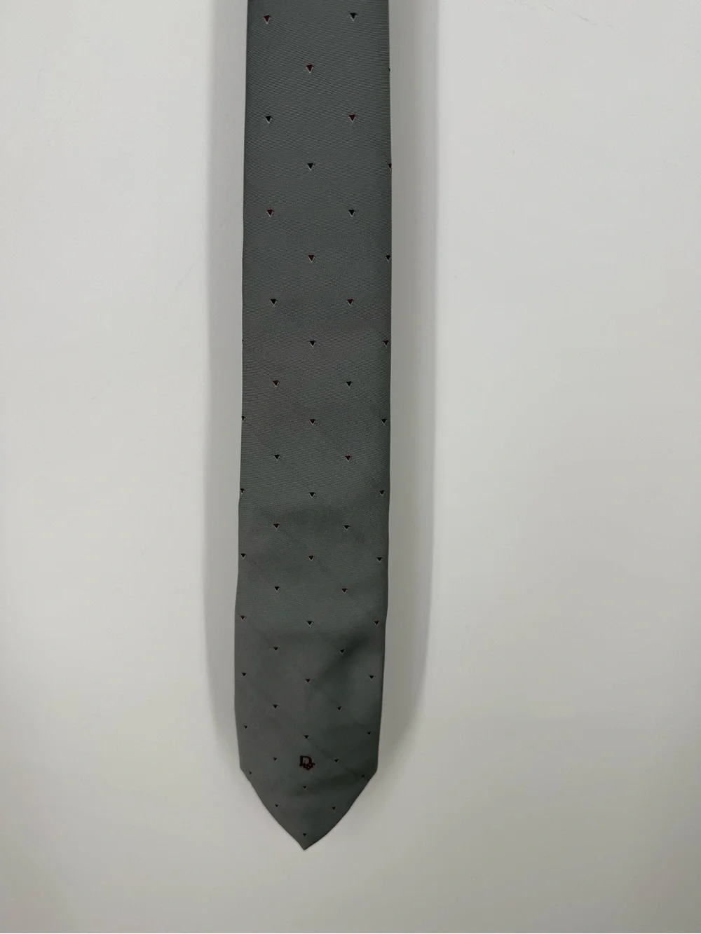 Vintage Christian Dior Monsier Gray Men's Tie with Subtle Pattern